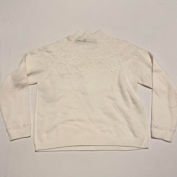 Vintage Karen Scott Cable Knit Sweater Womens Large Made in Hong Kong - Picture 11 of 16